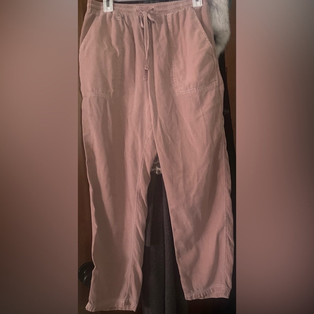 BILLABONG Beachy Keen Womens Casual Pants Dusty Peach Utility Drawstring - Picture 2 of 16